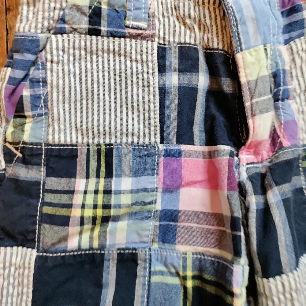 Gymboree shorts 2T cotton plaid patchwork dress shorts pink blue Cotton Spring